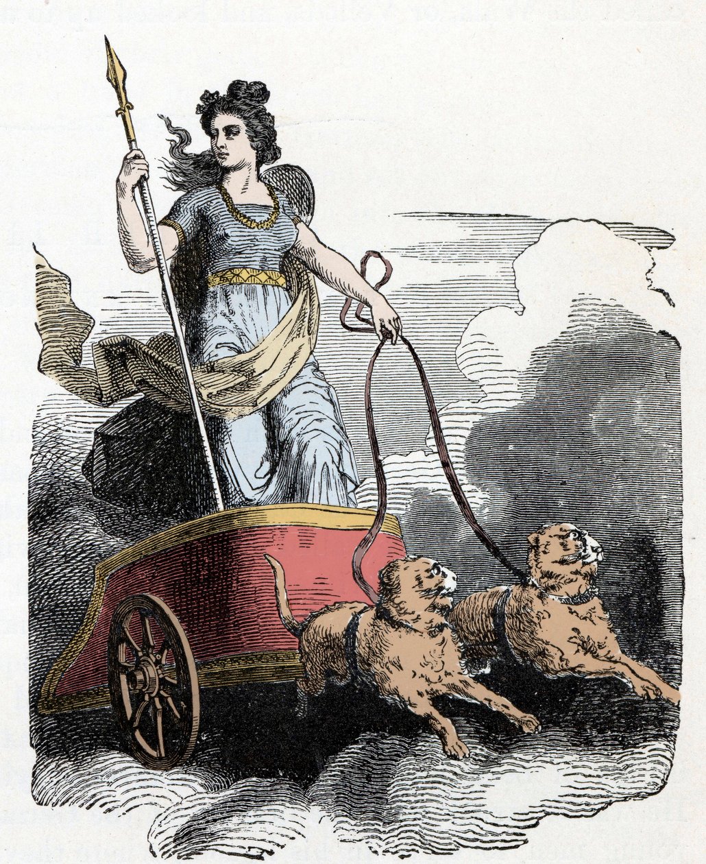 Norrøn mytologi: Frigga - Nordisk mytologi: gudinnen Freyja i sin vogn trekker av katter av Unknown artist