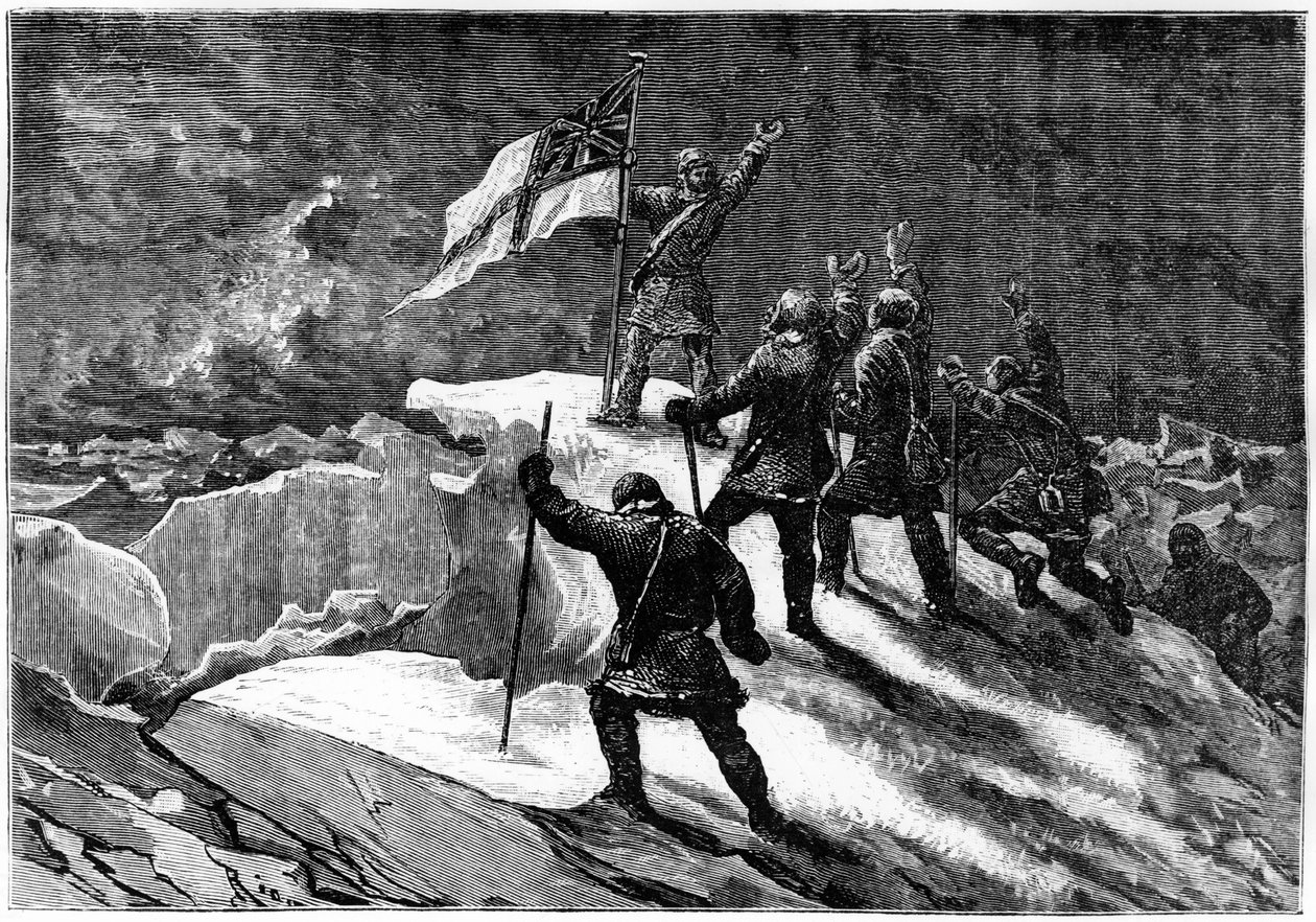 Nordpolen: Britiske avsendere på det nærmeste stedet til polen - Nares Georges S., Un voyage à la mer polar, Paris: Hachette av Unknown artist