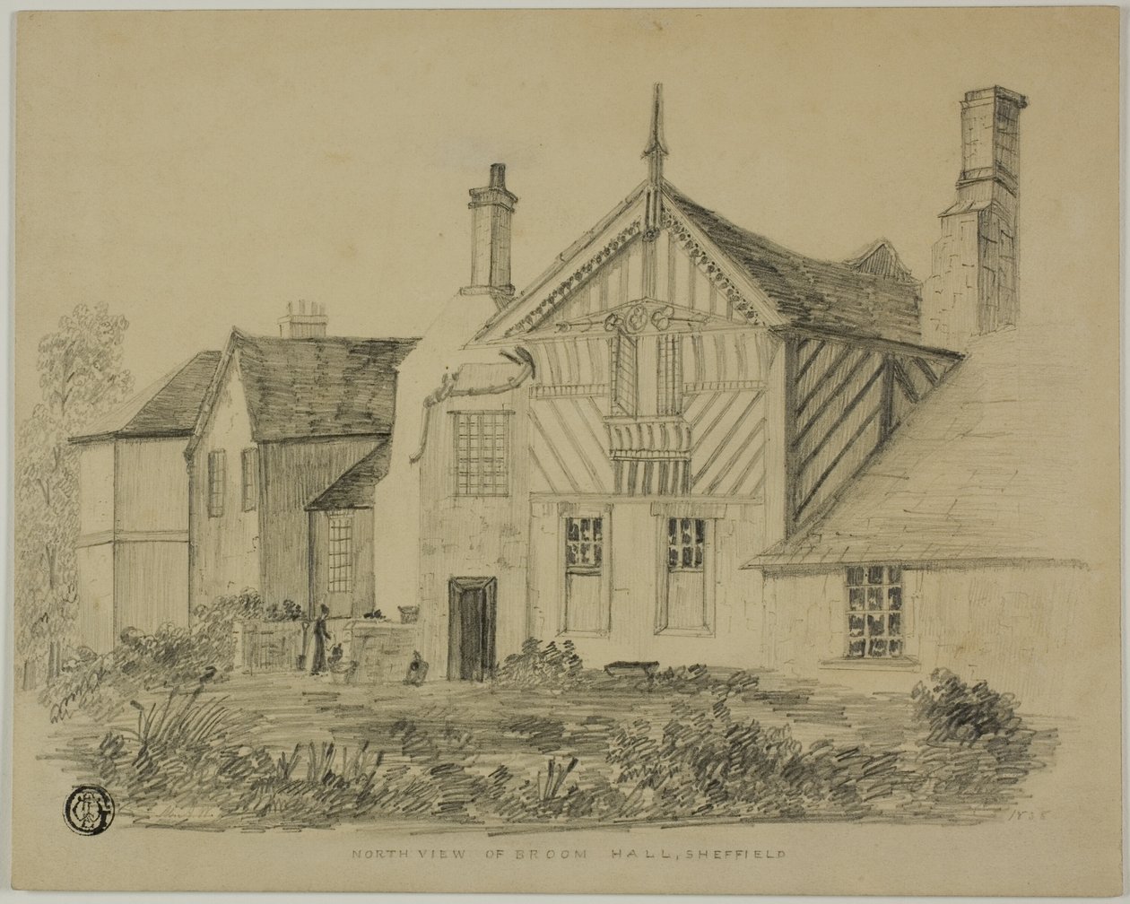 Nordutsikt over Broom Hall, Sheffield av Unknown artist