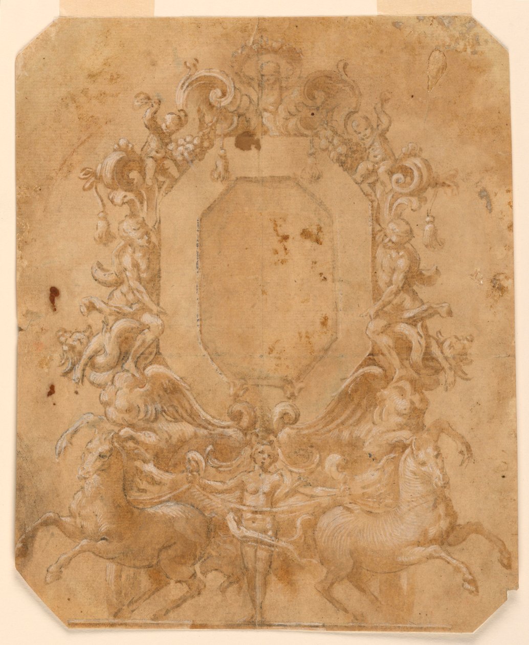 Åttekantet paneldekorasjon av Unknown artist