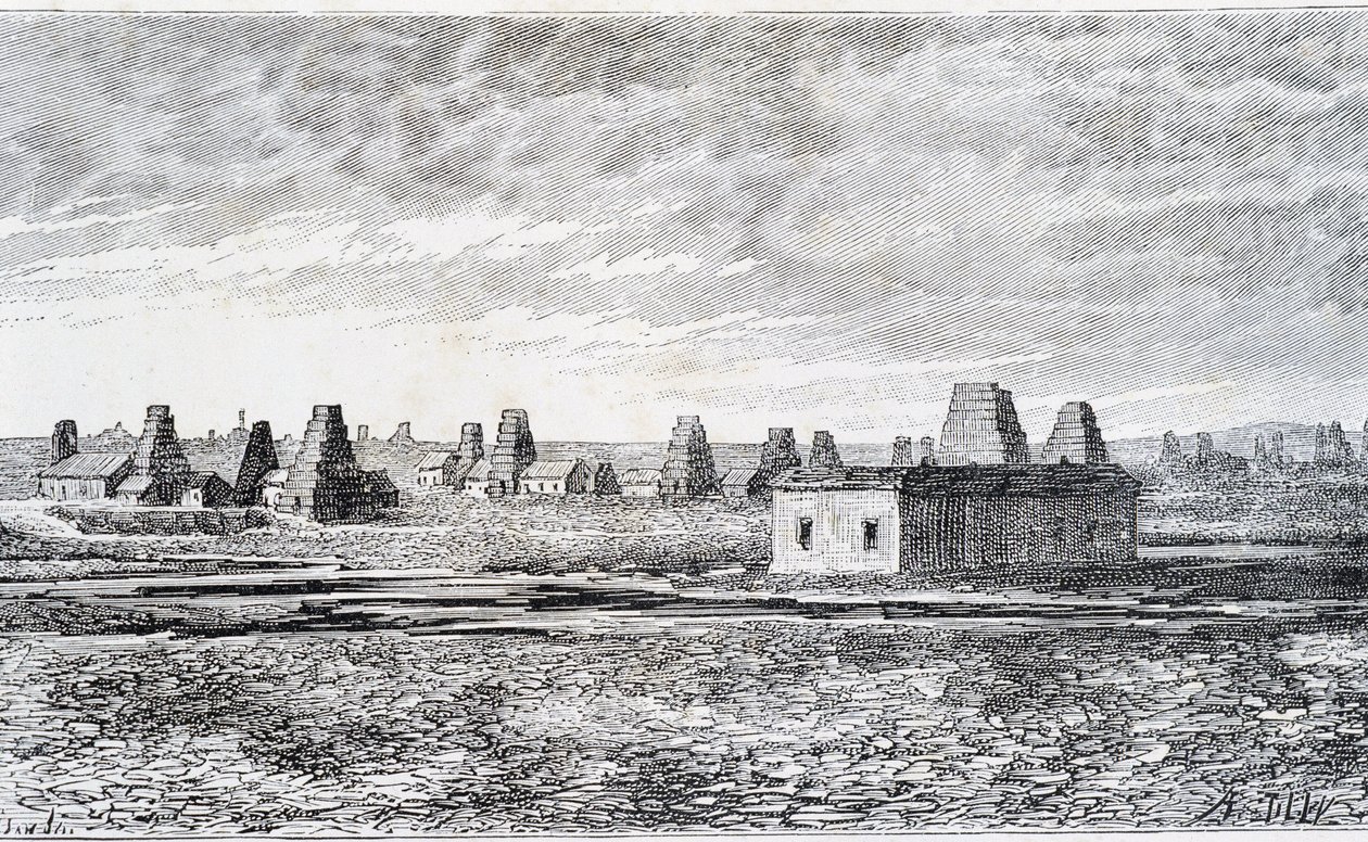 Oljebrønner, Baku, Kaukasus (Nobel) av Unknown artist