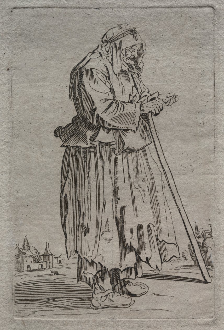 Gammel tiggerkvinne av Unknown artist