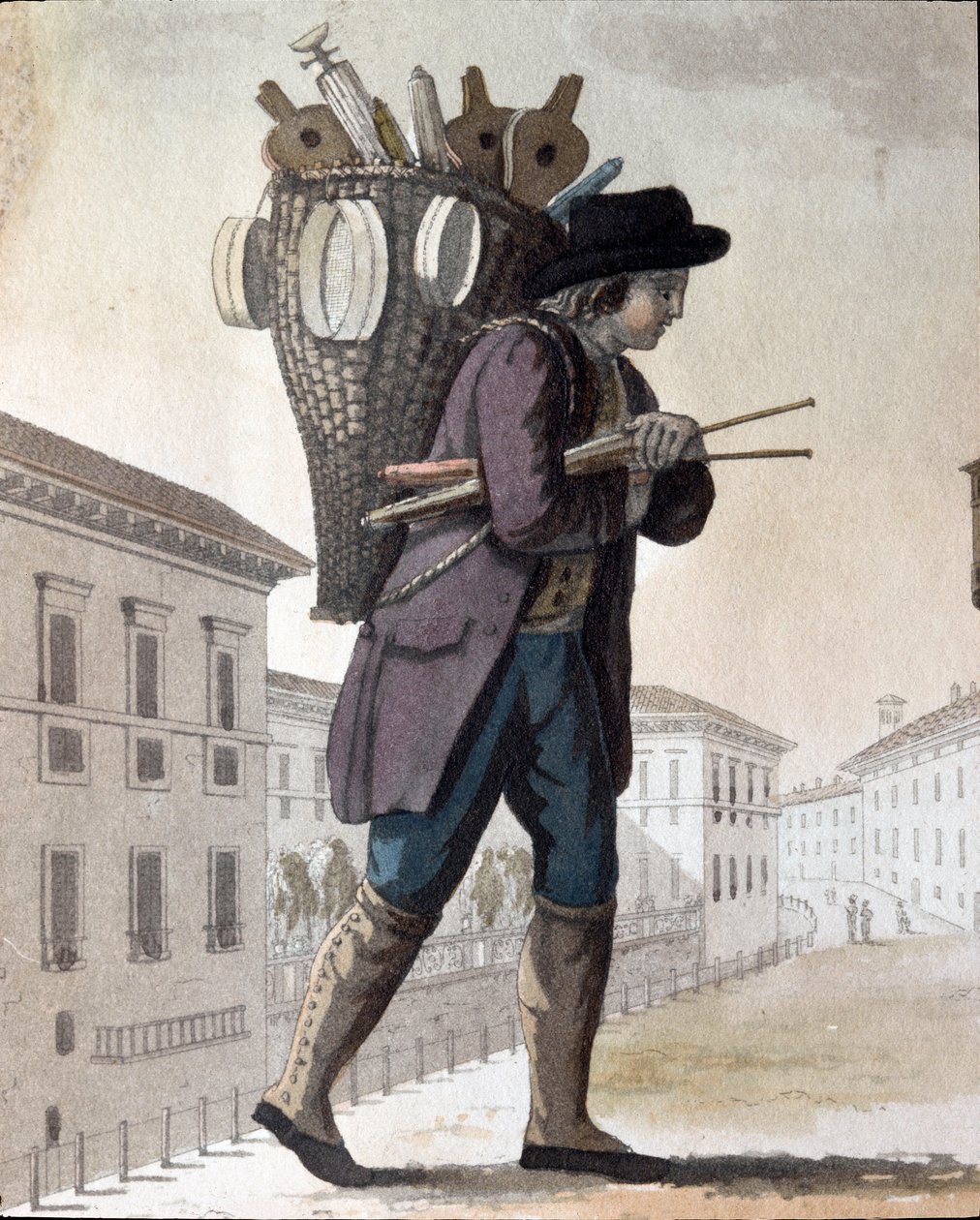 Gammel handel: skorsteinsfeieren (Litografi av Unknown artist