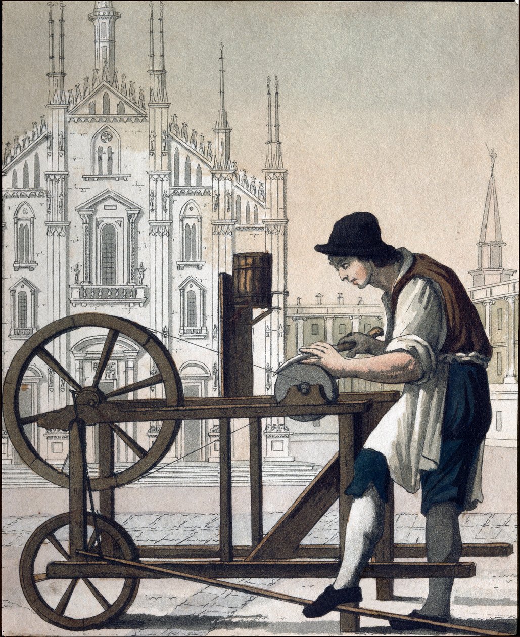 Gammel handel: knivsliperen (litografi av Unknown artist