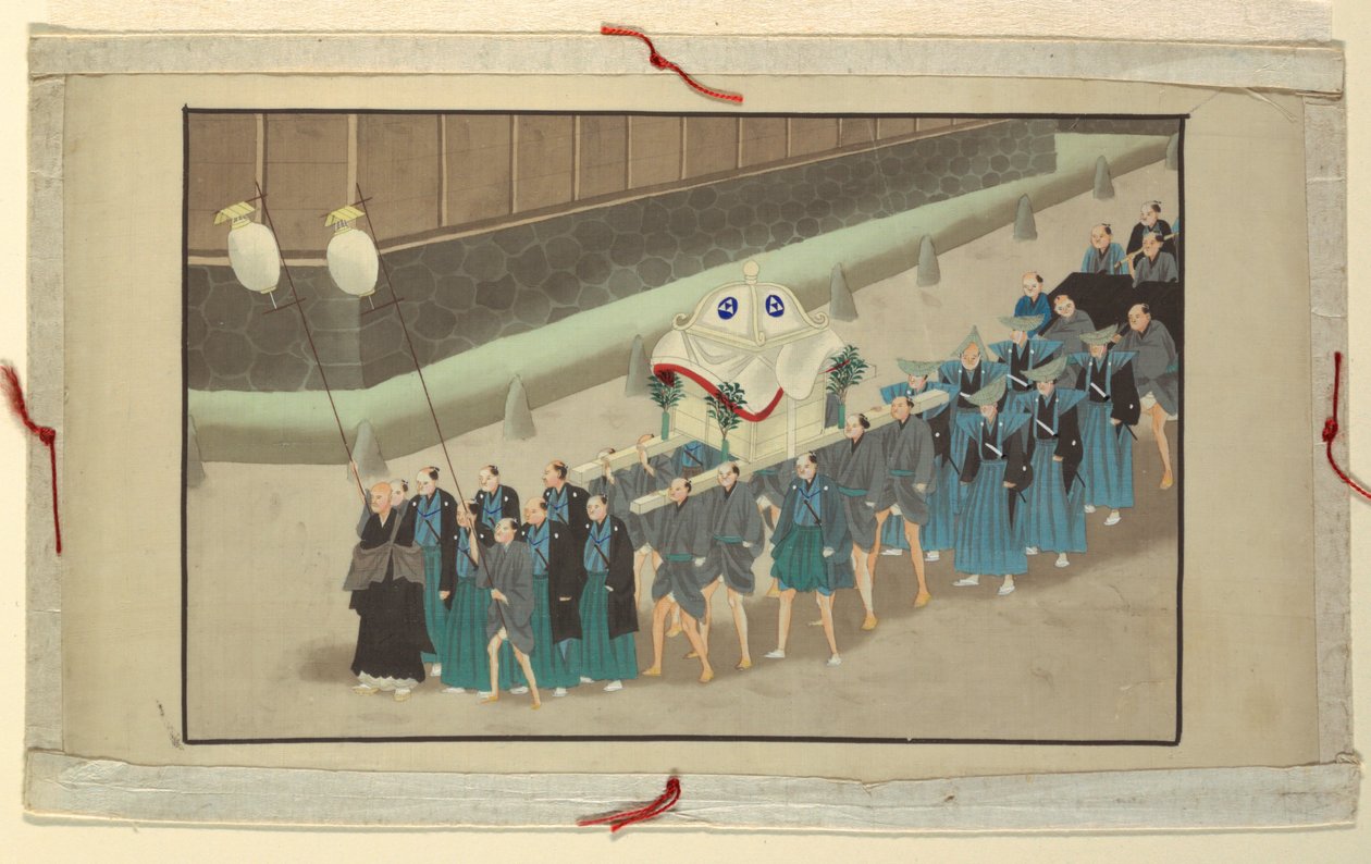 En av seksten scener av en manns død og begravelse av Unknown artist