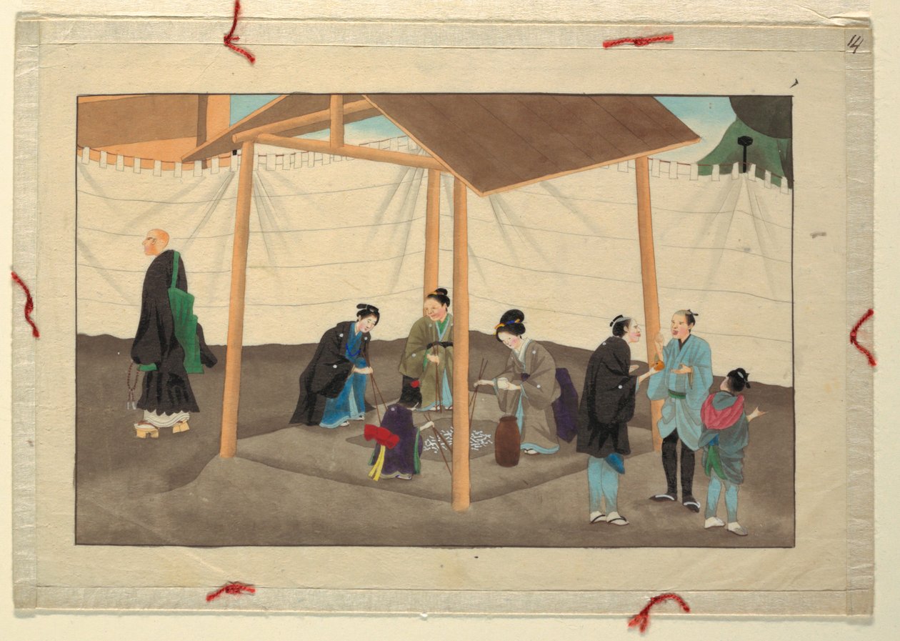 En av seksten scener av en manns død og begravelse av Unknown artist