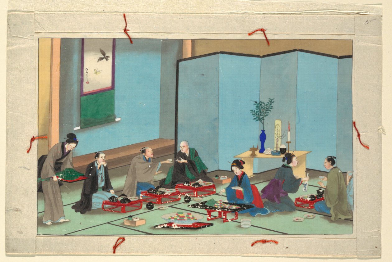 En av seksten scener av en manns død og begravelse av Unknown artist