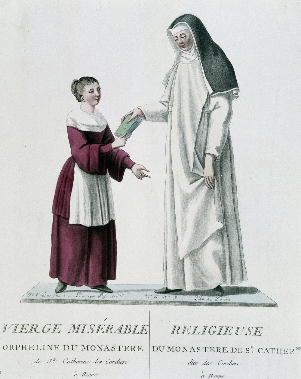 Foreldreløs og religiøs elendig jomfru fra klosteret St. Catherine des Cordiers i Roma av Unknown artist