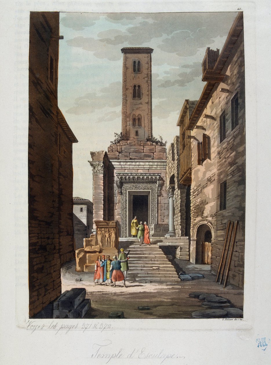 Det osmanske riket: Aesculapius-tempelet - i "" Den gamle og moderne drakten"" av Jules Ferrario, ed Milan av Unknown artist