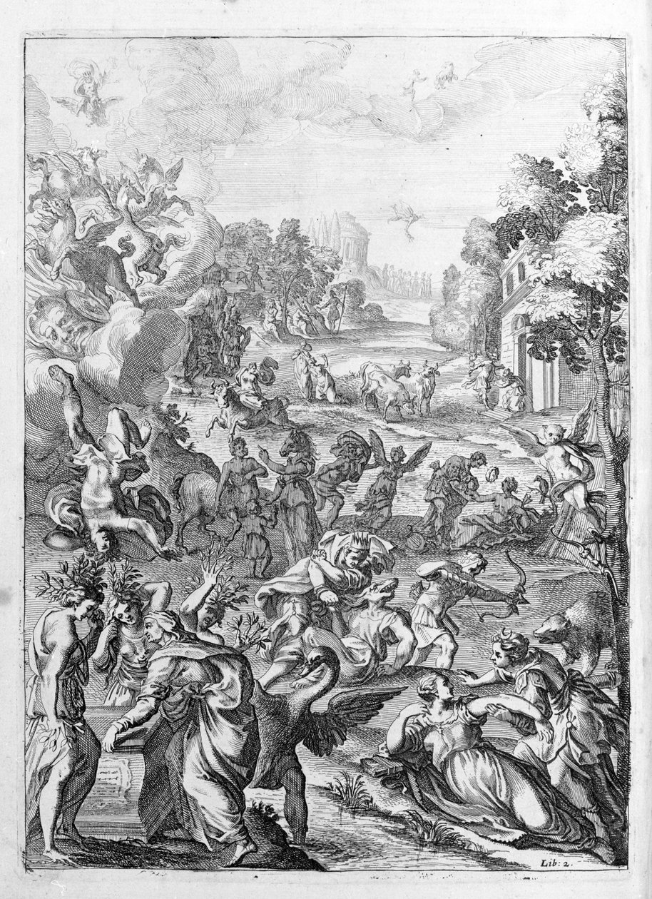 Ovid (Ovidius) - illustrasjon til bok 15 - (P. Ovids Metamorphoses of the Night av Unknown artist