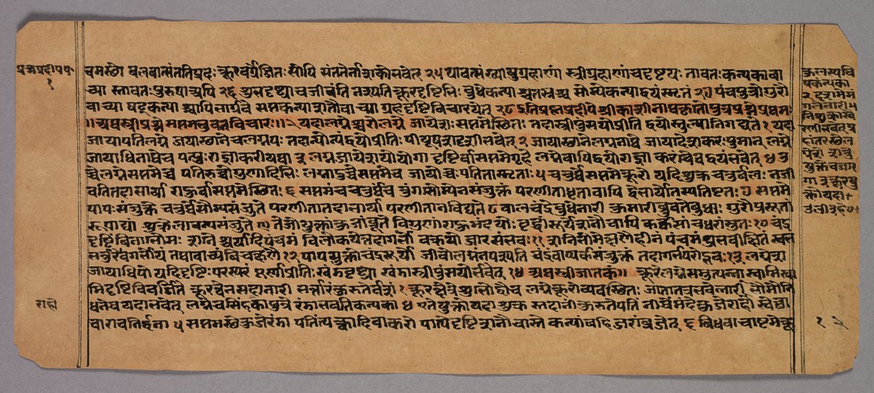 Side fra Prasnapradipa, en hinduistisk astrologitekst av Unknown artist