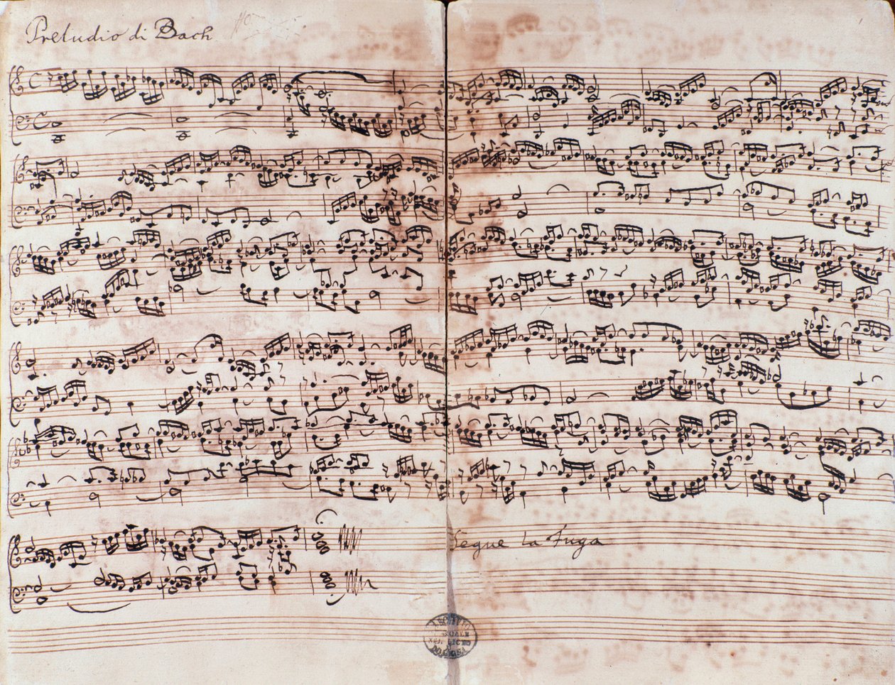 Side av Preludium i C i The Well-tempered Clavier av Johann Sebastian Bach av Unknown artist