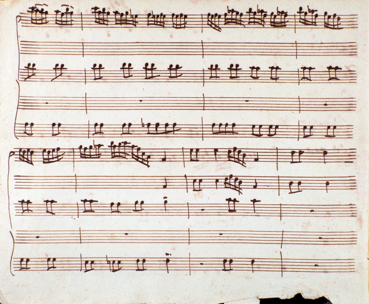 Side av musikalsk partitur av Gia det er kjent at en bred var arie av Antonio Vivaldi av Unknown artist