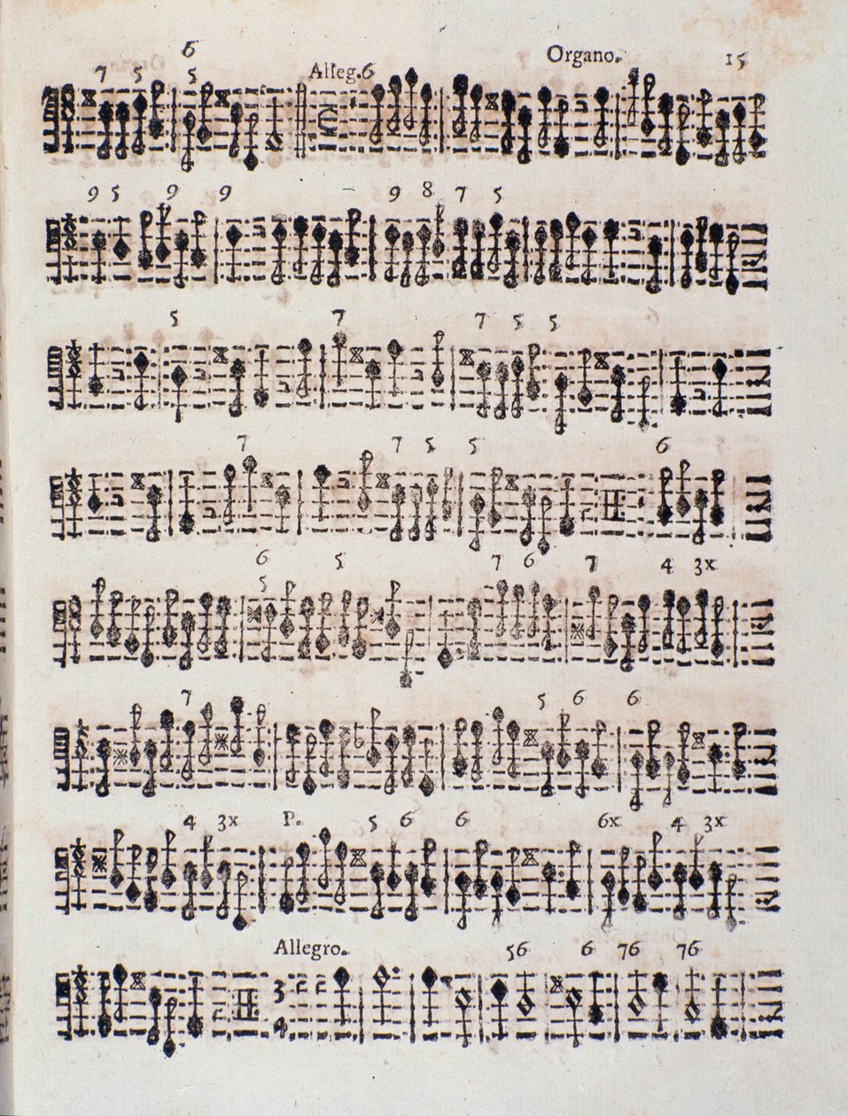 Side med partitur av Sonata for 2 fioliner, cello og orgel, op. 5 av Giuseppe Aldrovandini (1706) av Unknown artist