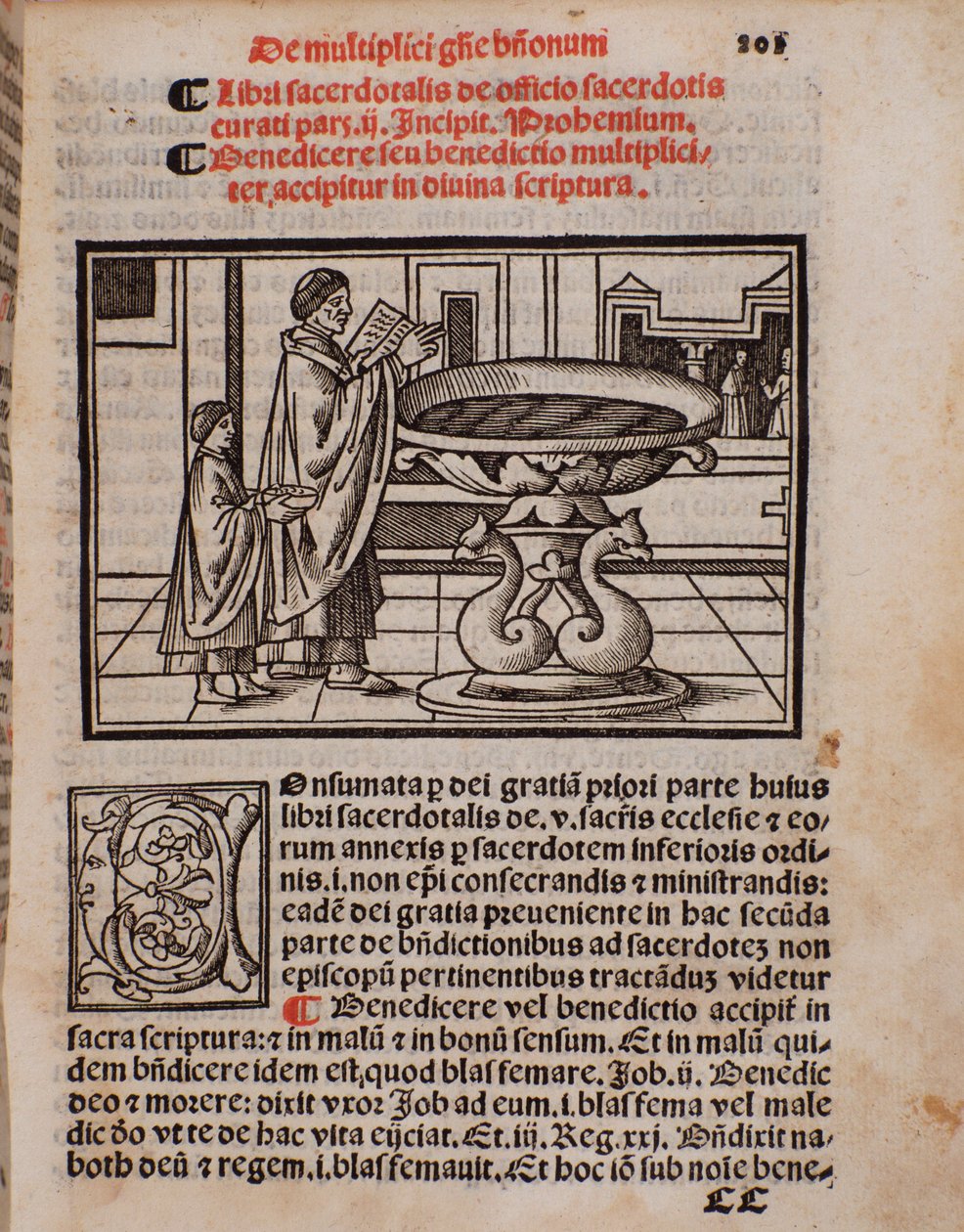 Side av liturgiboken "Liber Sacerdotalis" av Castellini av Unknown artist