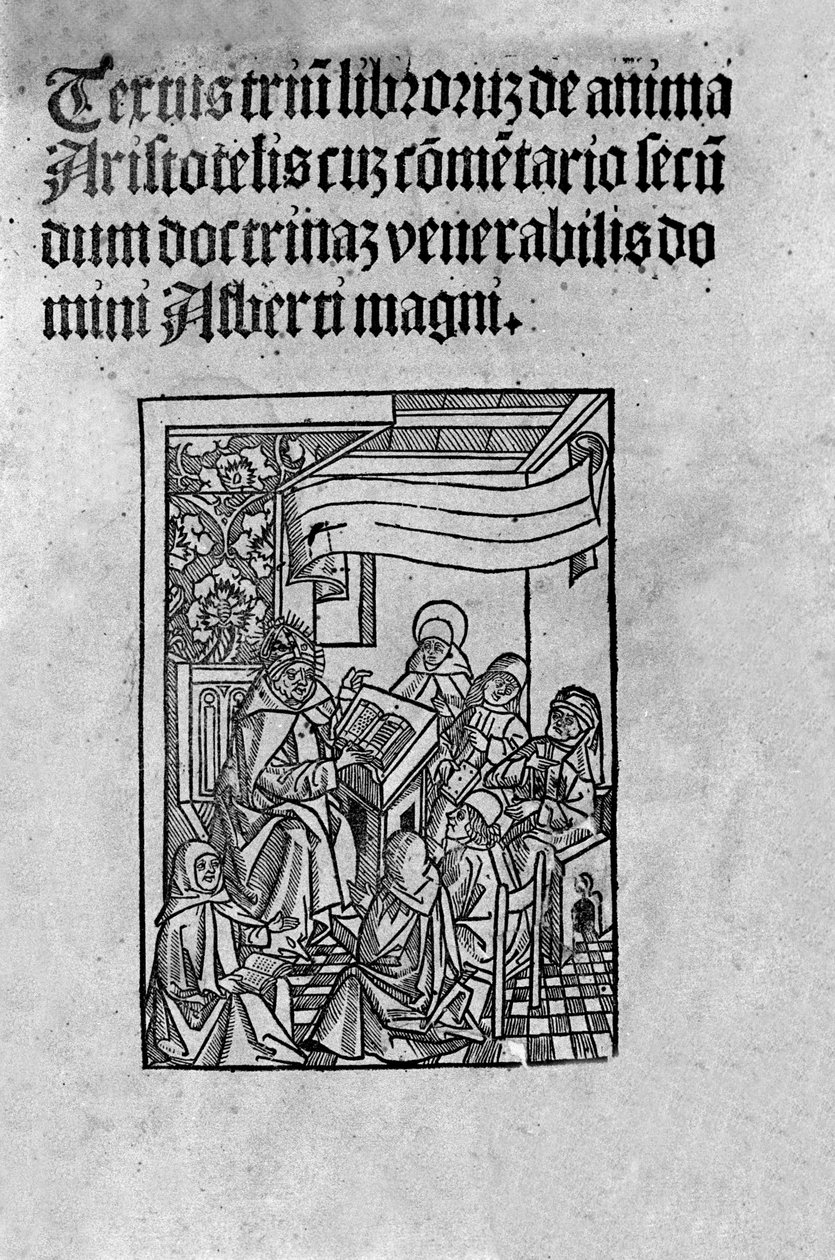 Side i tredje bind av "" De Anima"" (Fra sjelen) til den greske filosofen Aristoteles (384-322 f.Kr.) kommentert av Albert den store (1200-tallet). 1520 av Unknown artist
