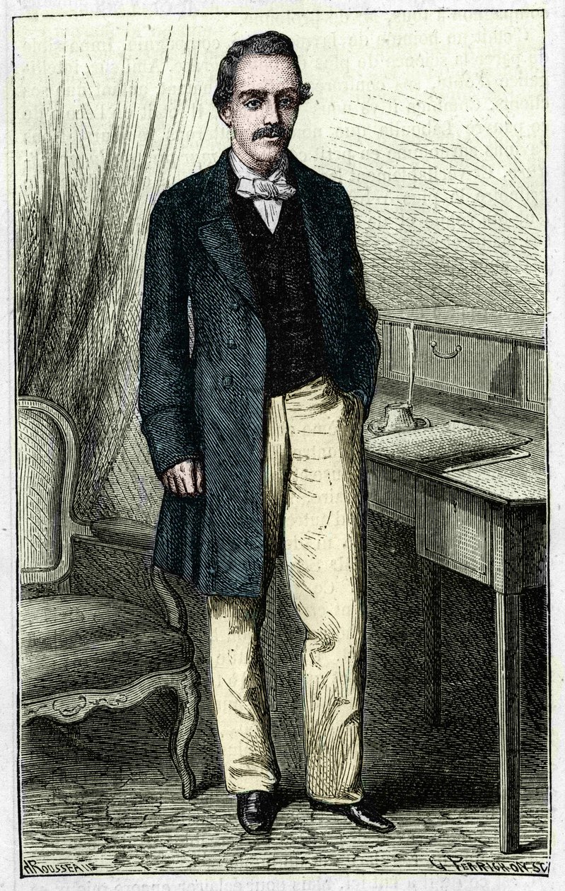 Paul du Chaillu (1837-1903), French explorer of Equatorial Africa. av Unknown artist