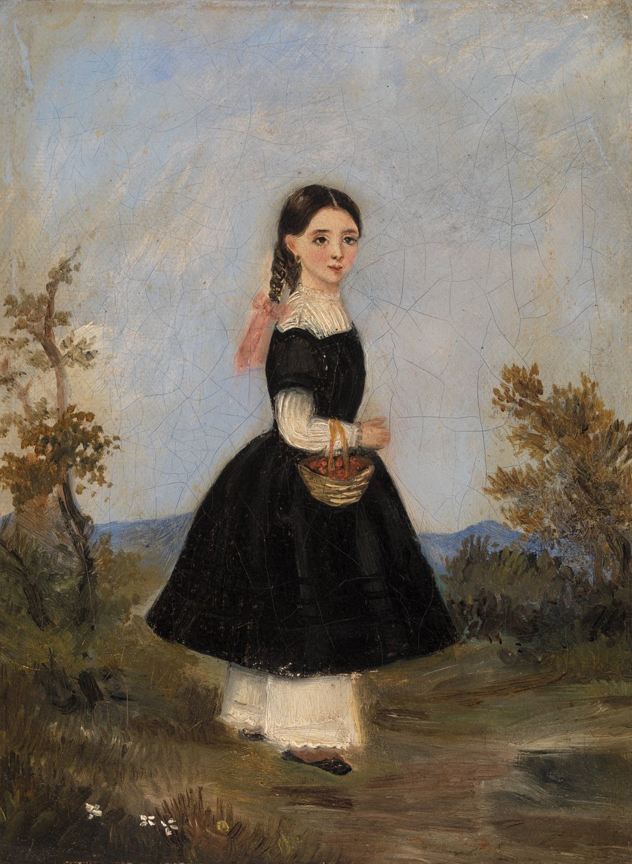 Bondepike i landskap av Unknown artist