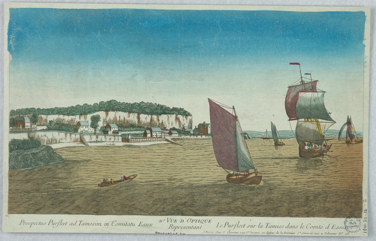 Peepshow, 21st Vue d/Optique Representant Prospectus Purfleet ad Tamesim i Comitatu Essex/The Purfleet på Themsen i County Essex av Unknown artist