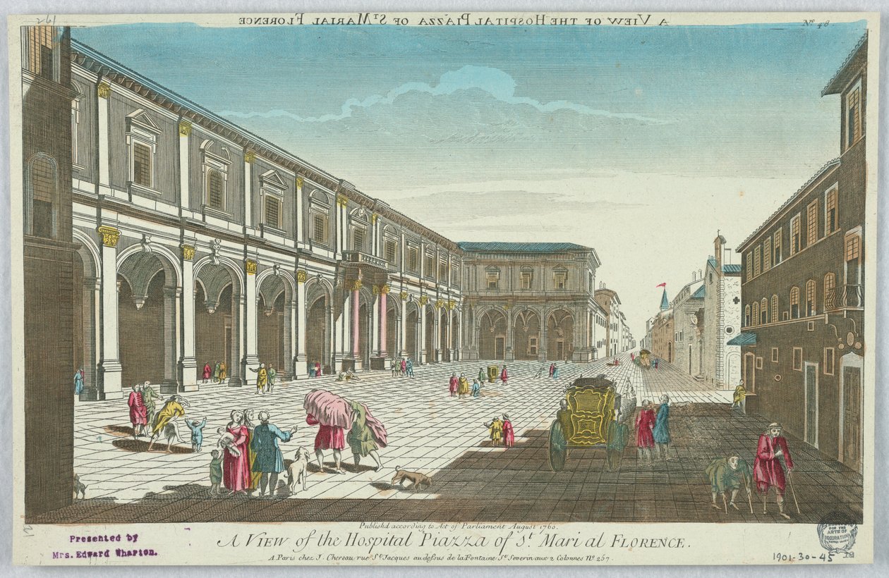 Peep-show, A View of Hospital Piazza of St. Mari i Firenze, nr. 48 av Unknown artist
