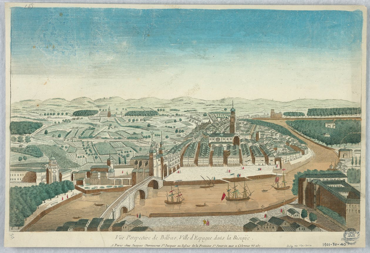 Peep-show, Perspektivutsikt over Bilbao, Spania i Biscaya av Unknown artist