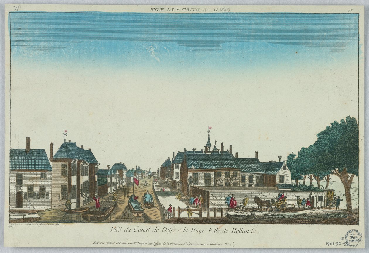 Peep-show, utsikt over Canal de Delft à la Haye Ville de Hollande, 16 av Unknown artist