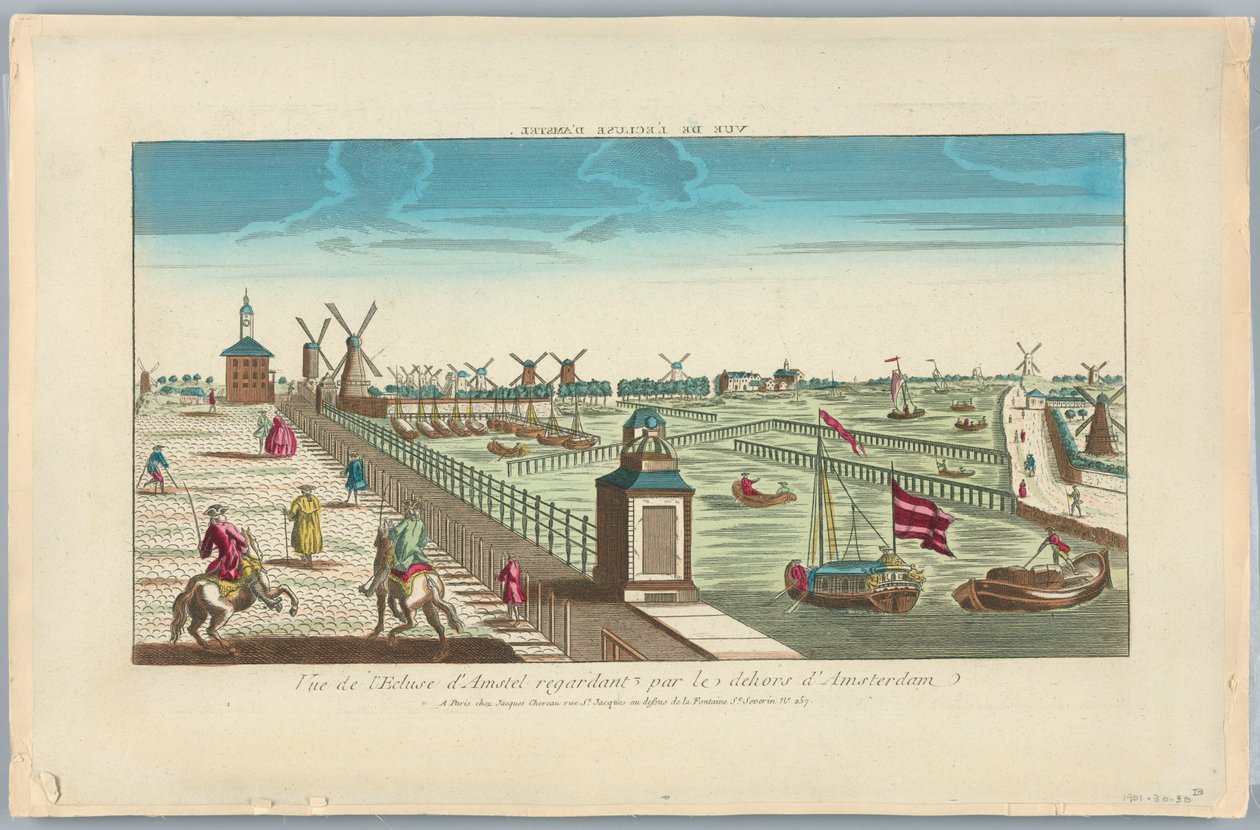 Peep-show, utsikt over Amstel-slusen ser utenfor Amsterdam av Unknown artist