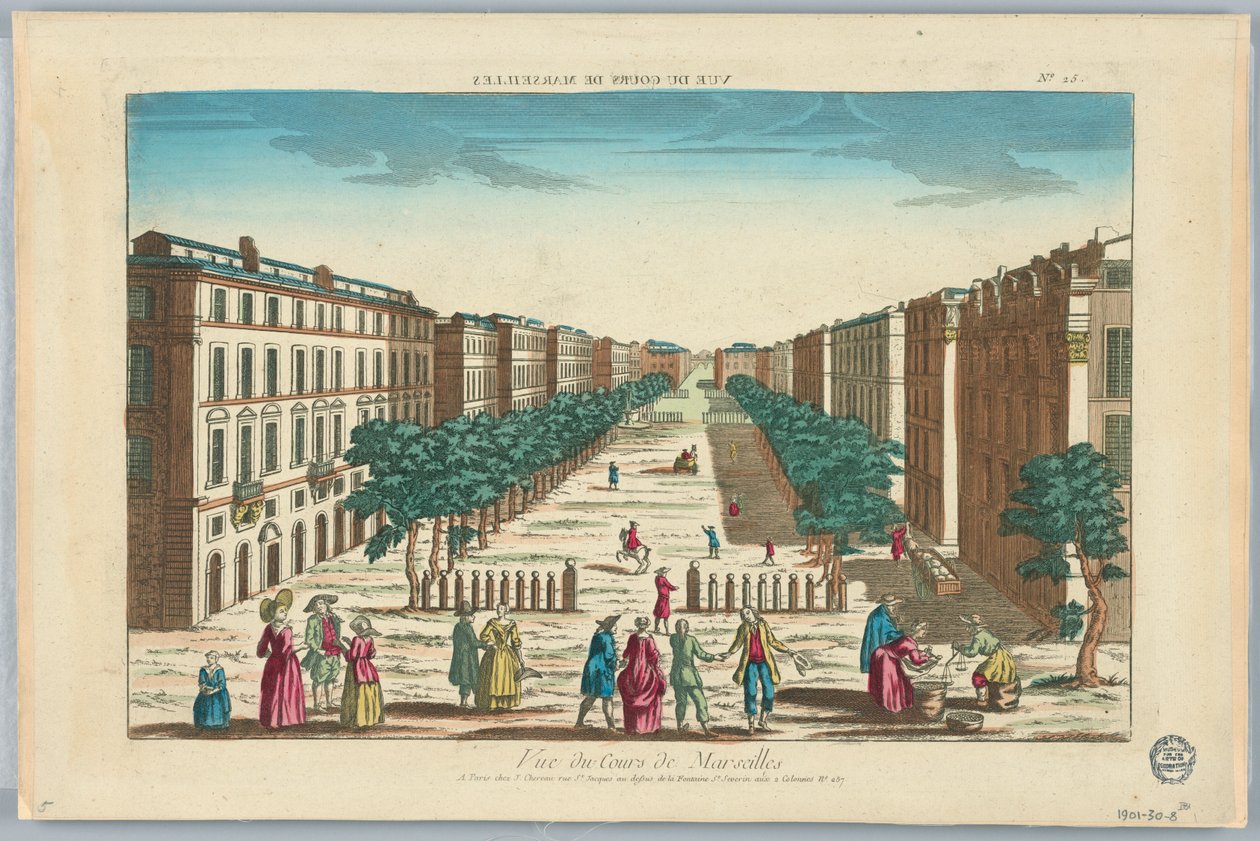 Peep-show, utsikt over Cours de Marseilles, nr. 25 av Unknown artist