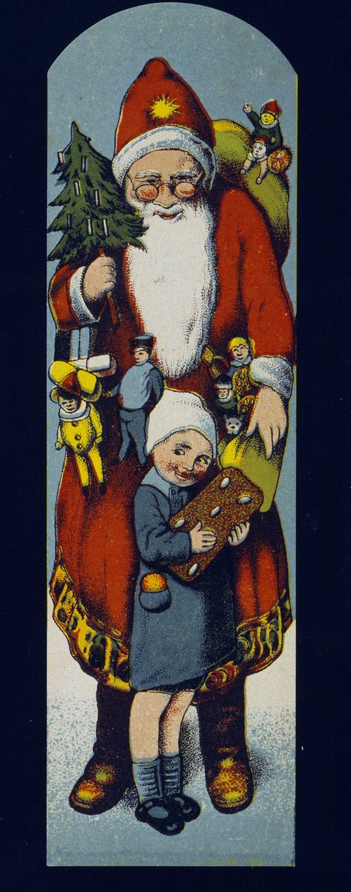 Pere Noel, papp fordelt i emballasje av pepperkaker. sd. slutten av 1800-tallet. av Unknown artist