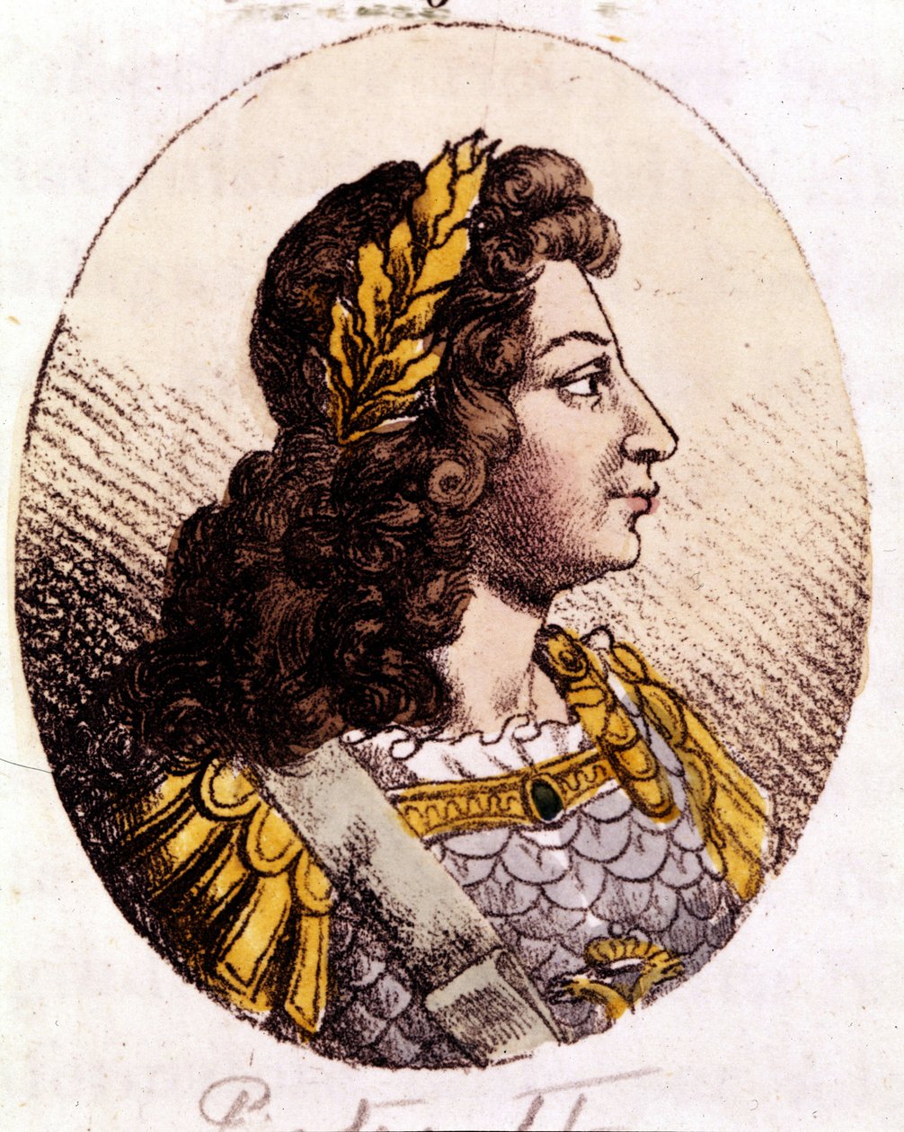 Peter II (1715 til 1730). Keiser av Russland (1727-1730). Gravering fra begynnelsen av 1800-tallet av Unknown artist