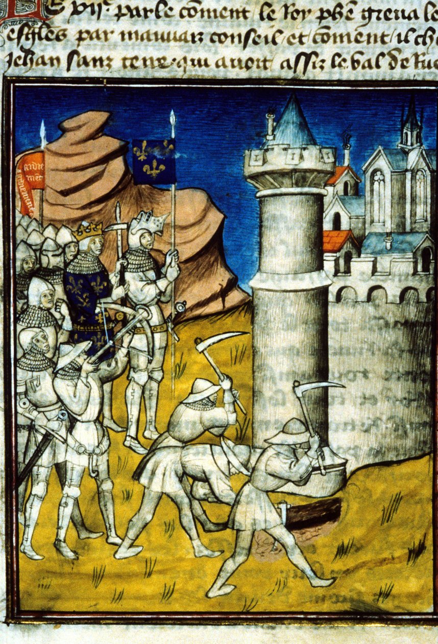 Philip II Auguste (1165-1223) en Chinon - miniatyr i "" Grandes chronicles de Saint-Denis", sent på 1300-tallet. (ref. 512, 237r) Søknad om autorisasjon til Bibliotheque Municipale de Toulouse (tlf: 05 62 27 66 66) av Unknown artist