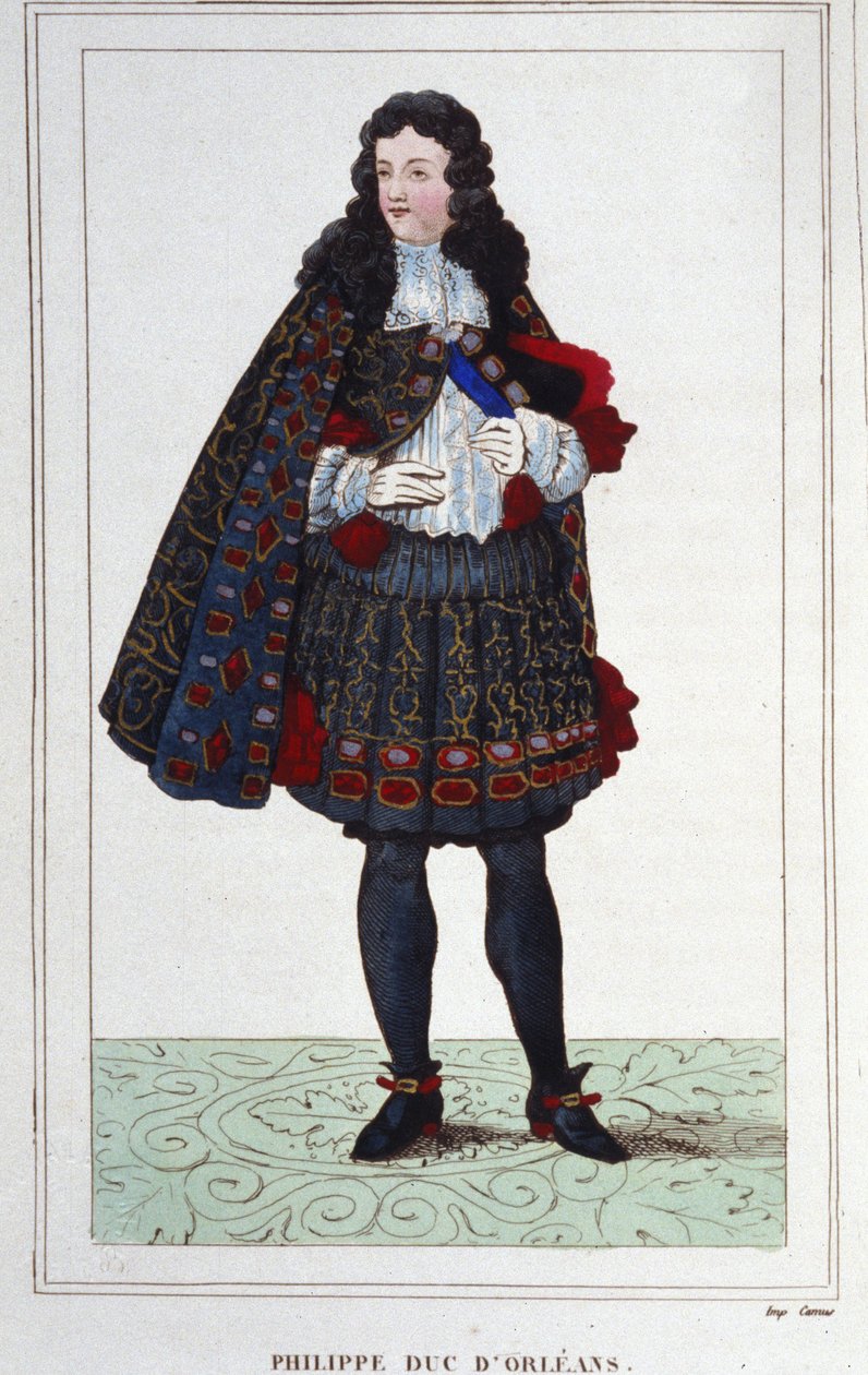 Filip II, hertug av Orléans, Chartres, Valois, Nemours og Montpensier (1674-1723). Regent av Frankrike fra 1715 til 1723. Gravering fra 1830. av Unknown artist