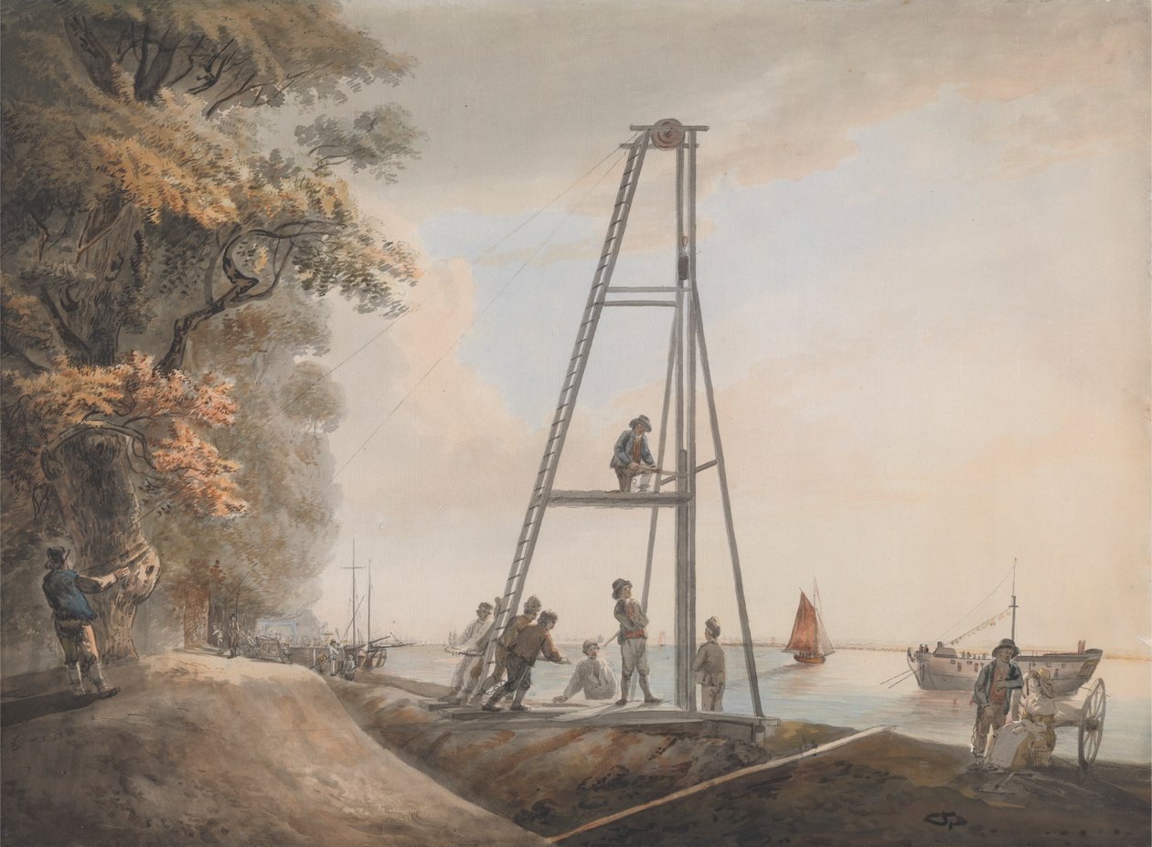 Pålekjøring på Themsen av Unknown artist