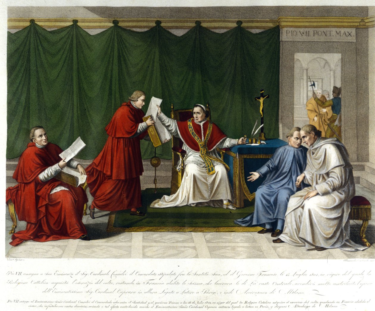 Pius VII (1742 - 1823) skrev til kardinal Consalvi konkordatet mellom Den hellige stol og Frankrike 15. juli av Unknown artist