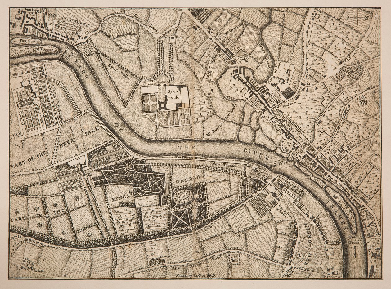 Plan over Richmond, Syon og Kew av Unknown artist