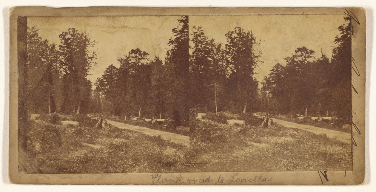 [Plankvei til Lowella] (rekto); [Uidentifisert by] (verso) av Unknown artist