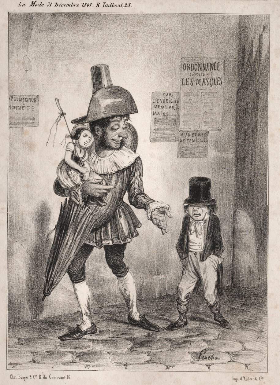 Carnival pochades: Ser du om din herre er veldig fornøyd med deg og om du har prisen for visdom i år! Jeg lar deg forkle deg som en madrass! ...neste år!! av Unknown artist