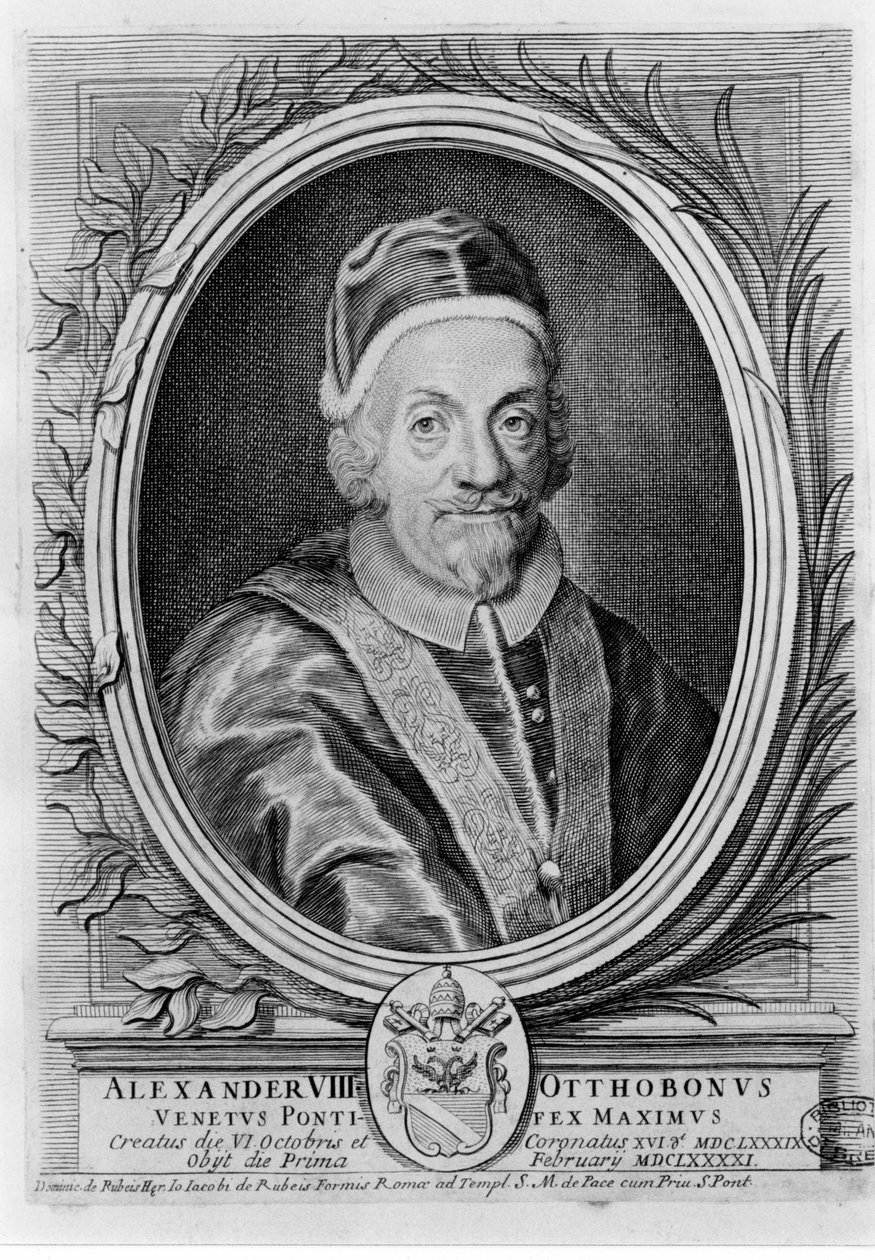 Pave Alexander VIII (1610 - 1691). av Unknown artist