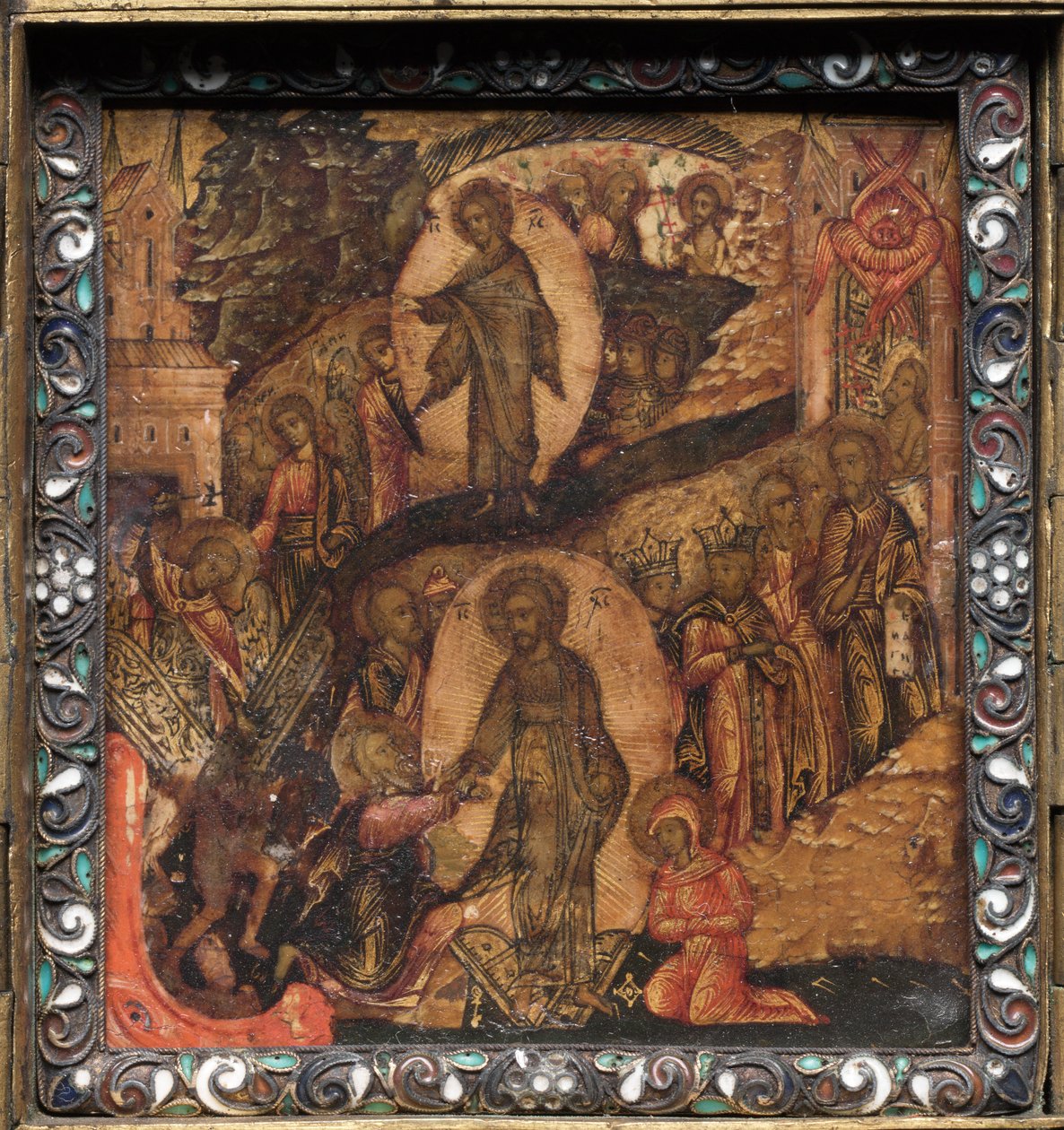 Bærbart triptykikon: Oppstandelsen og Anastasis av Unknown artist