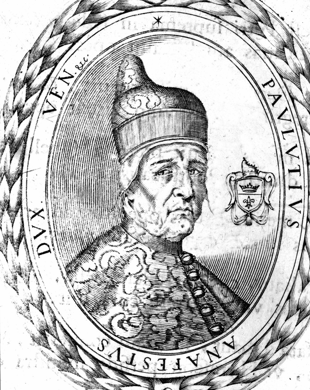 Portrett Paoluccio Anafesto (697-717). Første doge av Venezia. av Unknown artist
