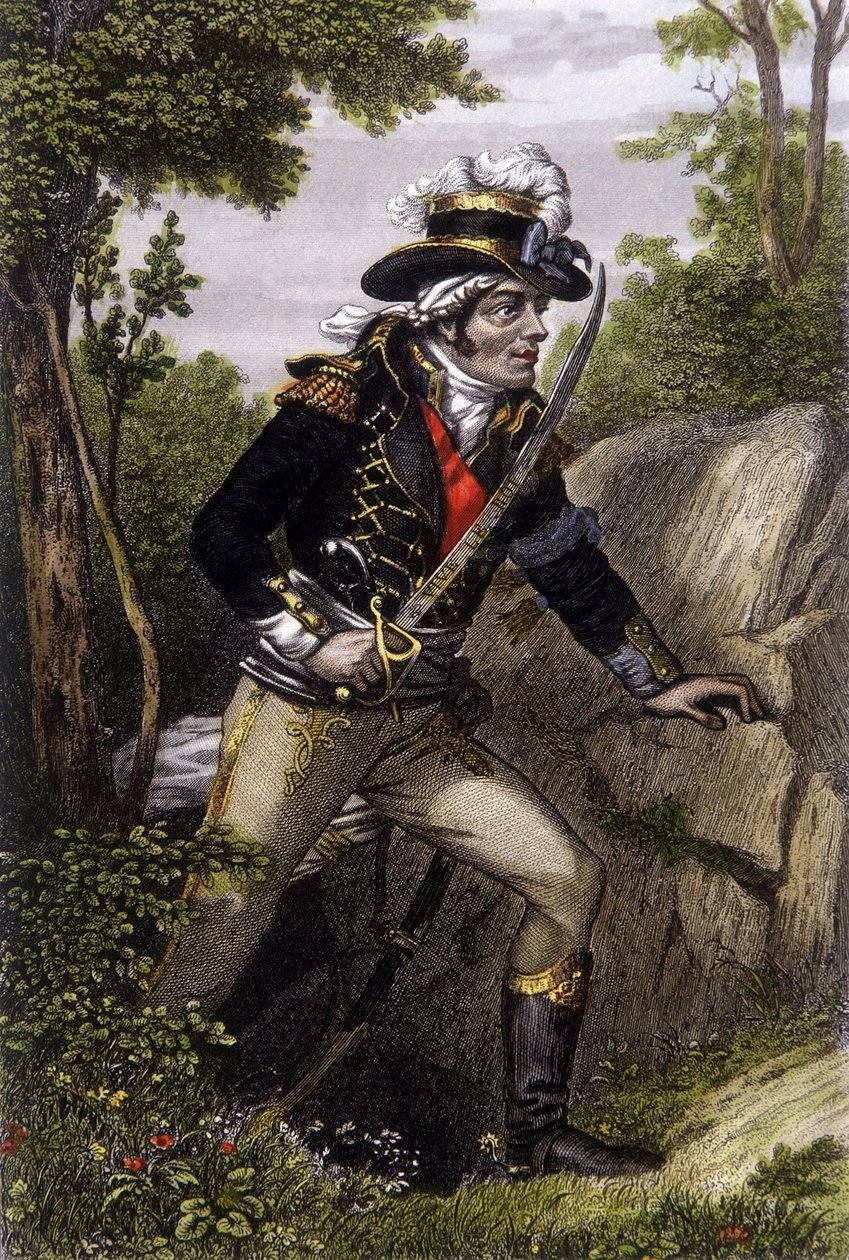 Portrett i full lengde av Chouan-lederen Francois Athanase (Francois-Athanase) de Charette de la Contrie (1763-1796). av Unknown artist