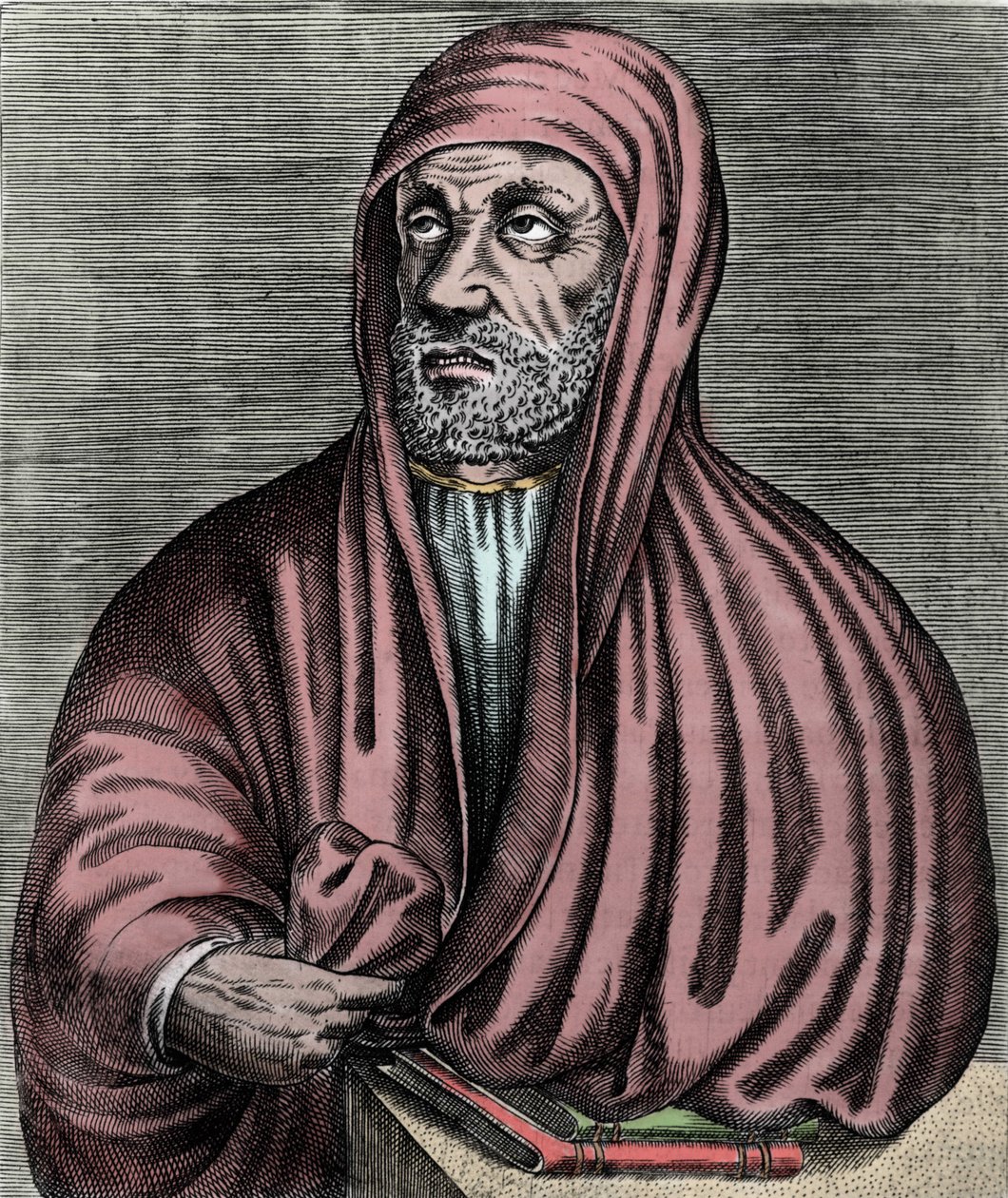 Portrett av Abu Ali al Husain ibn Abdallah ibn Sina (Avicenna) Avicenna (980-1037), iransk lege. Gravering fra 1600-tallet. av Unknown artist