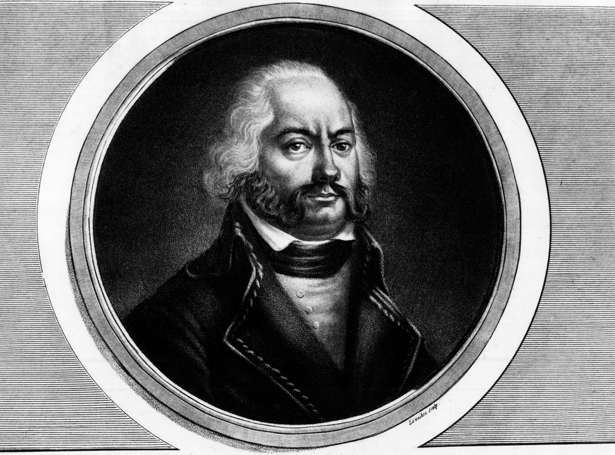 Portrett av Adam Philippe, jarl av Custine (1740 - 1793), fransk general. Gravering i "" Komplett samling av historiske malerier fra den franske revolusjonen, i tre bind.""" 1804. av Unknown artist