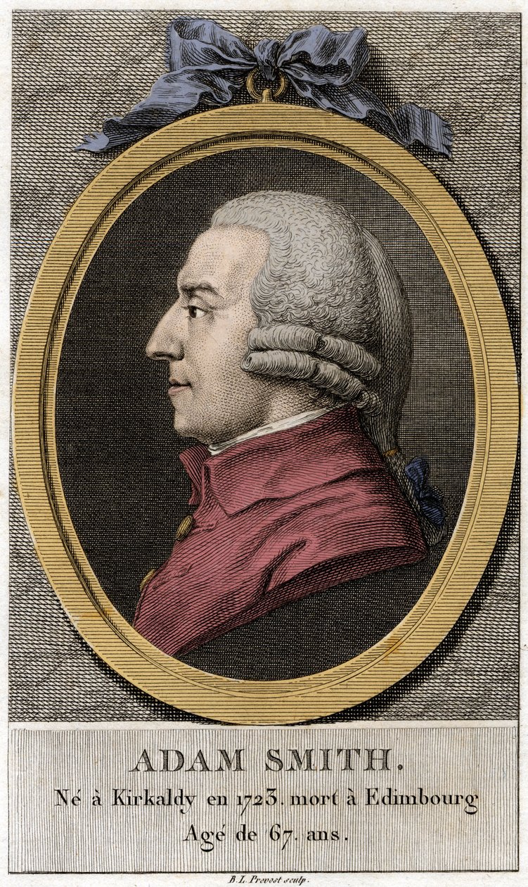 Portrett av Adam Smith (1723 - 1790), skotsk filosof og økonom. av Unknown artist