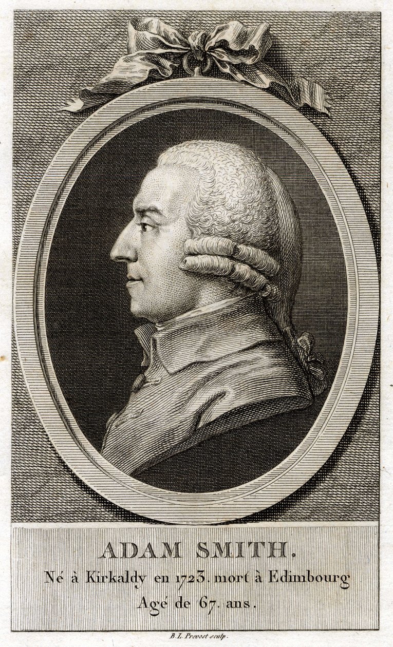 Portrett av Adam Smith (1723 - 1790), skotsk filosof og økonom. av Unknown artist