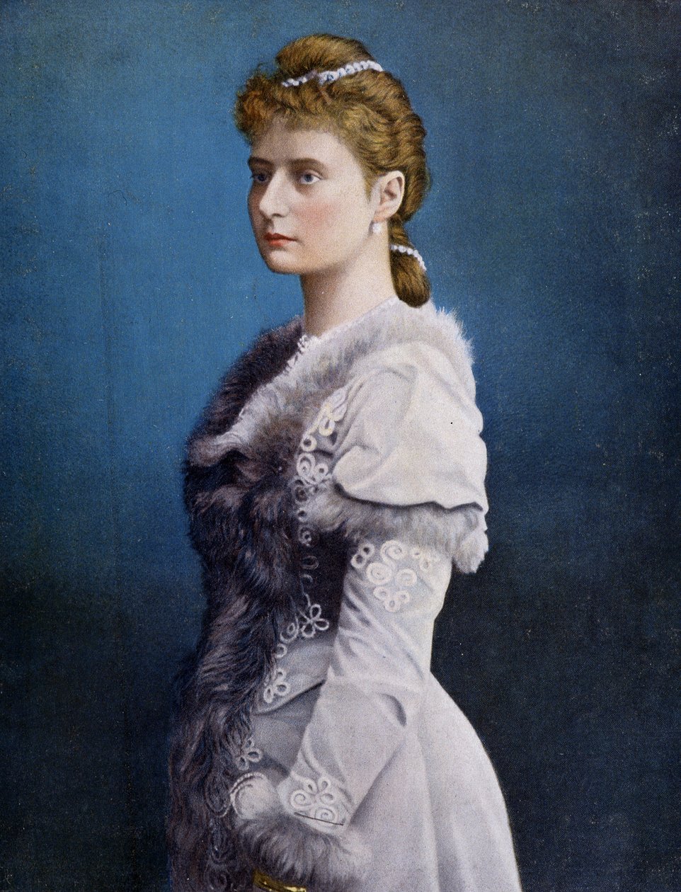 Portrett av Alexandra Fyodorovna (Alix av Hessen og av Rhinen, Alexandra Feodorovna Romanova, Alexandra Fiodorovna Romanova, Victoria Alix Helene Louise Beatrice av Hessen og Rhinen, Alix de Hesse-Darmstadt (Alix av Hessen Darmstadt) (1872-1918), Imperres av Unknown artist