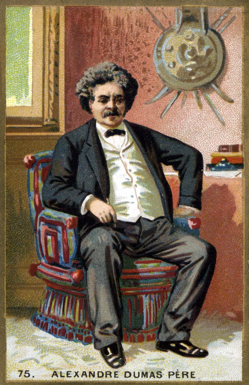 Portrait of Alexandre Dumas father (1802 - 1870). Chromolithography of the late 19th century. av Unknown artist