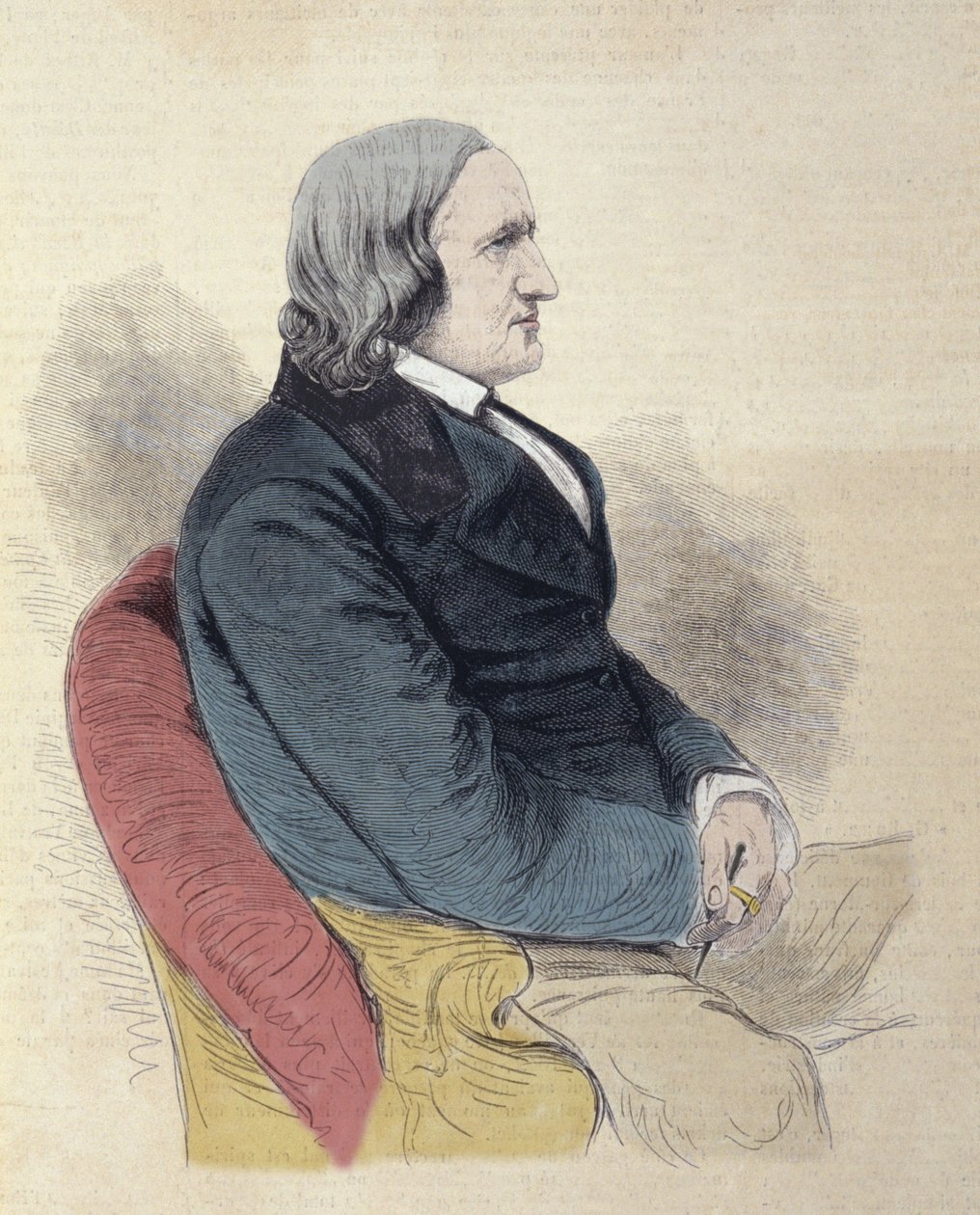 Portrett av Alfred de Vigny (Alfred Victor, greve av Vigny av Unknown artist