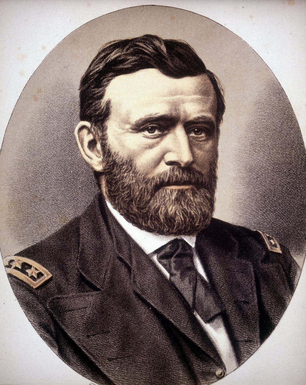 Portrett av den amerikanske generalen og statsmannen Ulysses Simpson Grant (1822 - 1885). av Unknown artist