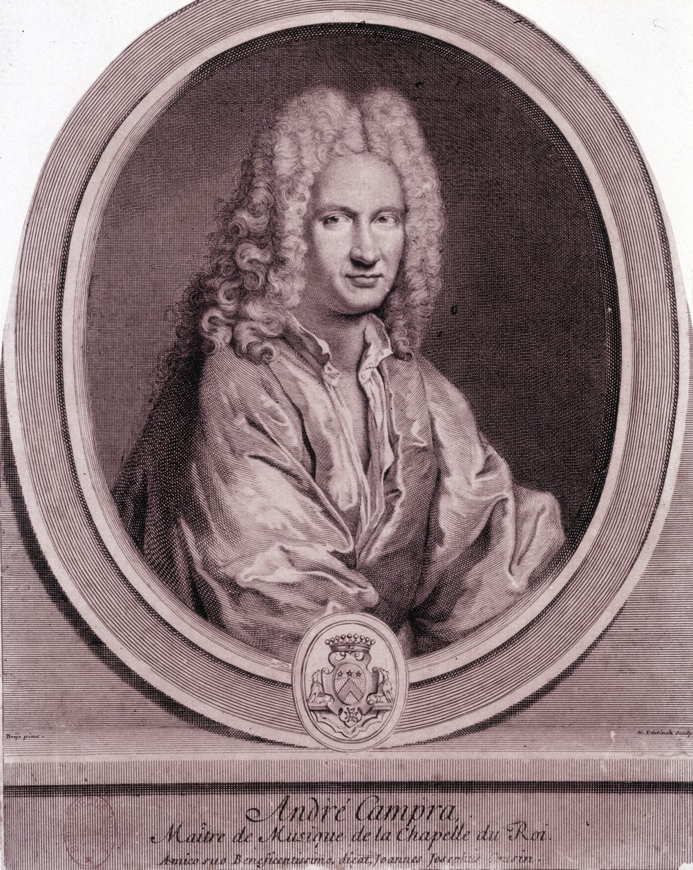 Portrett av André Campra (1660-1744), fransk komponist. av Unknown artist